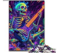 JigsawPuzzle 1000 Pieces for Teenagers Skeleton Playing Guitar, Suitable for People Aged 14 And Above Educational Games Secret Santa Gifts (Size 26x38cm)
