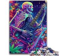 JigsawPuzzle 1000 Pieces for Teenagers Skeleton Playing Guitar Toy Intellectual Game for Home Decoration for Age 14 Years Up 26x38cm