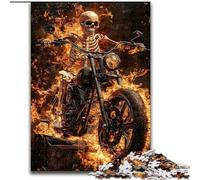 JigsawPuzzle 1000 Pieces for Teenagers Skeleton Riding A Motorcycle, Suitable for People Aged 14 And Above Educational Games Secret Santa Gifts (Size 50x75cm)