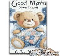 JigsawPuzzle 1000 Pieces for Teenagers Sleeping Teddy Bear for Educational Game Challenge Toy Deal As Gifts for The Whole Family 50x75cm