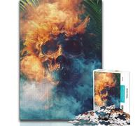 JigsawPuzzle 1000 Pieces for Teenagers Smoke Skull,Brain Intelligence Challenge Addictive Toys Birthday Present,Gifts,Wall Art (75x50cm)