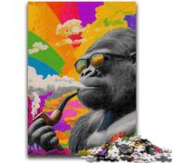 JigsawPuzzle 1000 Pieces for Teenagers Smoking Chimpanzee for And 14 Years And over Educational Challenge Fun Activities at Home, Birthday Gifts, Travel Gifts 26x38cm