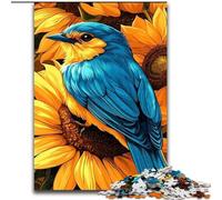 JigsawPuzzle 1000 Pieces for Teenagers Sparrow Sunflower,Toys Educational Games Stress Relieving Enhance Love between Couples 38x26cm