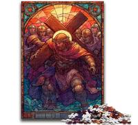 JigsawPuzzle 1000 Pieces for Teenagers Stained Glass Jesus Decompressing Intellectual Educational Toy Perfect Decoration 50x75cm