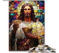 JigsawPuzzle 1000 Pieces for Teenagers Stained Glass Jesus, for Age 14 Years And over Home Decor As A Gift for The Whole Family And Friends (Size 26x38cm)
