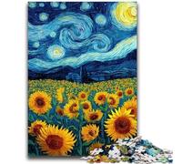 JigsawPuzzle 1000 Pieces for Teenagers Starry Sky Sunflower for Age 14+ Brain Teaser Game Best Gift for Adults And Teenagers 26x38cm