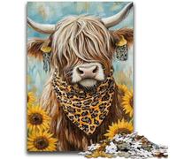 JigsawPuzzle 1000 Pieces for Teenagers Sunflower Yak Family Game Stress Reliever Difficult Challenge Artists Collection, Fine Art 26x38cm
