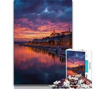 JigsawPuzzle 1000 Pieces for Teenagers Sunset Landscape,Brain Intelligence Challenge Addictive Toys Birthday Present,Gifts,Wall Art (38x26cm)