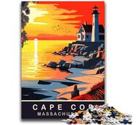 JigsawPuzzle 1000 Pieces for Teenagers Sunset on Cape Cod MA for Age 14+ Quiz Game Fun at Home Activities, Birthday Present,Travel Gifts (size 38x52cm)