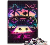 JigsawPuzzle 1000 Pieces for Teenagers Synthwave Controller Stress Reliever Difficult Challenge Deal As Gifts for The Whole Family 50x75cm