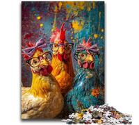 JigsawPuzzle 1000 Pieces for Teenagers Three Chickens Stress Reliever Difficult Challenge Deal As Gifts for The Whole Family 50x75cm