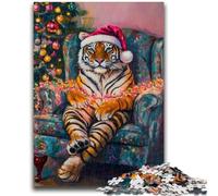 JigsawPuzzle 1000 Pieces for Teenagers Tiger on The Sofa Family Fun Fun at Home Activities, Birthday Present,Travel Gifts, for And 14 Years Old 50x75cm