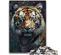 JigsawPuzzle 1000 Pieces for Teenagers Tiger Portrait Painting Challenging Game Toys for Is Ideal As A Gift for The Whole Family 50x75cm