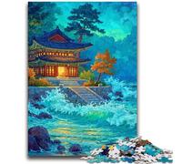 JigsawPuzzle 1000 Pieces for Teenagers Traditional Korean Palace Towers Challenging Game Toys for Is Ideal As A Gift for The Whole Family 26x38cm