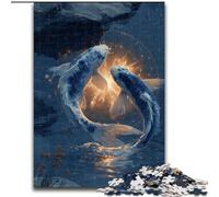 JigsawPuzzle 1000 Pieces for Teenagers Two Koi Fish, Suitable for People Aged 14 And Above Challenging To Complete But Fun And Humorous Great Gift 26x38cm