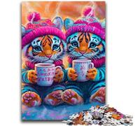 JigsawPuzzle 1000 Pieces for Teenagers Two Tiger Cubs Stress Reliever Difficult Challenge Deal As Gifts for The Whole Family 50x75cm