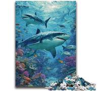 JigsawPuzzle 1000 Pieces for Teenagers Undersea Shark for Age 14+ Brain Teaser Game Best Gift for Adults And Teenagers 50x75cm