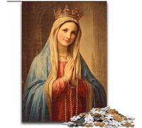 JigsawPuzzle 1000 Pieces for Teenagers Virgin Mary Art, Stress Relief with Fully Interlocking Randomly Shaped Pieces for And 14 Years Old (Size 50x75cm)