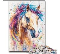 JigsawPuzzle 1000 Pieces for Teenagers Watercolor Horse, for 14+ Challenging Game As A Gift for The Whole Family And Friends (Size 50x75cm)
