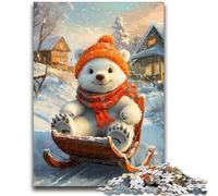 JigsawPuzzle 1000 Pieces for Teenagers Winter Polar Bear Challenging Game Toys for Is Ideal As A Gift for The Whole Family 26x38cm