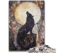 JigsawPuzzle 1000 Pieces for Teenagers Wolf Art Family Game Stress Reliever Difficult Challenge Artists Collection, Fine Art 50x75cm