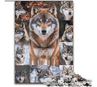 JigsawPuzzle 1000 Pieces for Teenagers Wolf Collage, Suitable for Ages 14 And Up Home Decor Deal As Gifts for The Whole Family (Size 26x38cm)