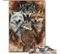 JigsawPuzzle 1000 Pieces for Teenagers Wolf Collage, Toy Intellectual Game Enhance Love between Couples for Ages 14+ (Size 50x75cm)