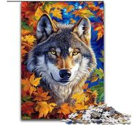 JigsawPuzzle 1000 Pieces for Teenagers Wolves And Fallen Leaves, Suitable for People Aged 14 And Above Educational Games Secret Santa Gifts (Size 26x38cm)