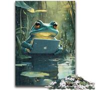 JigsawPuzzle 1000 Pieces for Teenagers Working Frog Stress Reliever Difficult Challenge Deal As Gifts for The Whole Family 50x75cm
