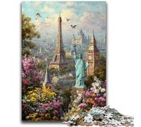 JigsawPuzzle 1000 Pieces for Teenagers World Attractions for And 14 Years And over Educational Challenge Fun Activities at Home, Birthday Gifts, Travel Gifts 50x75cm