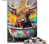 JigsawPuzzle 1000 Pieces for Teenagers Yak Oil Painting, for 14+ Challenging Game As A Gift for The Whole Family And Friends (Size 50x75cm)