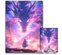 JigsawPuzzle 1000Pieces for Adults Anime Dragon Purple Challenging Puzzles Interactive Family Game DIY Home Decor Brain Teaser Gift 1000 PCS(75x50cm)