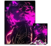 JigsawPuzzle 1000Pieces for Adults Anime Girl Neon Portrait Jigsaw Puzzles for Birthdays Holidays Best for Christmas 1000 PCS(38x26cm)