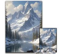 JigsawPuzzle 1000Pieces for Adults Anime LoFi Landscape of Snowy Mountain Landscape Challenging Puzzles Interactive Family Game DIY Home Decor Brain Teaser Gift 1000 PCS(75x50cm)