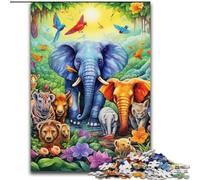 JigsawPuzzle 1000Pieces for Adults Art Elephant 1000Pieces Puzzles for Adults Interactive Family Game, DIY Home Decor, Challenging Brain Teaser Gift (Size 50x75 cm)