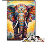 JigsawPuzzle 1000Pieces for Adults Colorful Art Elephant 1000Pieces Puzzles for Adults Interactive Family Game, DIY Home Decor, Challenging Brain Teaser Gift (Size 26x38 cm)