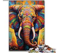 JigsawPuzzle 1000Pieces for Adults Colorful Art Elephant 1000Pieces Puzzles for Adults Interactive Family Game, DIY Home Decor, Challenging Brain Teaser Gift (Size 26x38 cm)