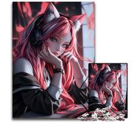 JigsawPuzzle 1000Pieces for Adults Cute Gamer Girl Kawaii Jigsaw Puzzles for Birthdays Holidays Best for Christmas 1000 PCS(75x50cm)