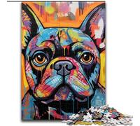 JigsawPuzzle 1000Pieces for Adults French Bulldog Graffiti Jigsaw Puzzle 1000Pieces for The Whole for Women, Gifts for Men (Size 26x38 cm)