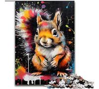 JigsawPuzzle 1000Pieces for Adults Graffiti Painting Squirrel 1000Pieces Puzzles for Adults Interactive Family Game, DIY Home Decor, Challenging Brain Teaser Gift (Size 26x38 cm)