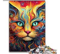JigsawPuzzle 1000Pieces for Adults Psychedelic Cat Jigsaw Puzzle 1000Pieces for The Whole for Women, Gifts for Men (Size 26x38 cm)