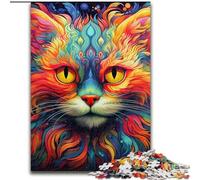 JigsawPuzzle 1000Pieces for Adults Psychedelic Cat Jigsaw Puzzle 1000Pieces for The Whole for Women, Gifts for Men (Size 50x75 cm)