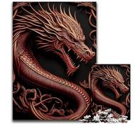 JigsawPuzzle 1000Pieces for Adults The Mighty Red Dragon Wooden Jigsaw Puzzles Creative Family GameHome Decor for Teenagers 1000 PCS(75x50cm)