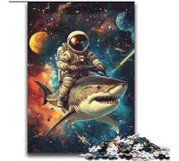 JigsawPuzzle 2000 Pieces for Adults Astronaut Riding A Shark Learning Educational Toys Unique Home Decor And Gifts for 14+ 70x100cm