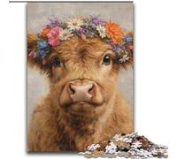 JigsawPuzzle 2000 Pieces for Teenagers Baby Highland Cow Family Game Stress Reliever Difficult Challenge Artists Collection, Fine Art 70x100cm
