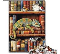 JigsawPuzzle 2000 Pieces for Teenagers Chameleon on Bookshelf for Age 14+ Brain Teaser Game Best Gift for Adults And Teenagers 70x100cm