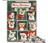JigsawPuzzle 2000 Pieces for Teenagers Christmas Corgi Collage Family Game Stress Reliever Difficult Challenge Artists Collection, Fine Art 70x100cm