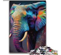 JigsawPuzzle 2000 Pieces for Teenagers Colorful Elephant Animal Family Game Stress Reliever Difficult Challenge Artists Collection, Fine Art 70x100cm