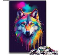 JigsawPuzzle 2000 Pieces for Teenagers Colourful Wolf Heads Family Fun Fun at Home Activities, Birthday Present,Travel Gifts, for And 14 Years Old 70x100cm