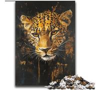 JigsawPuzzle 2000 Pieces for Teenagers Golden Leopard,Challenging Game And Family Play with Fully Interlocking Randomly Shaped Pieces 70X100cm